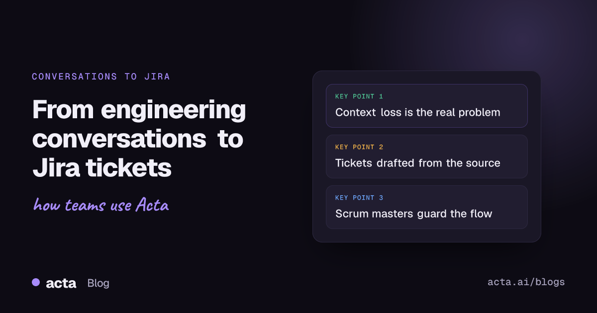 Cover illustration for an article on turning engineering conversations into Jira tickets without losing context