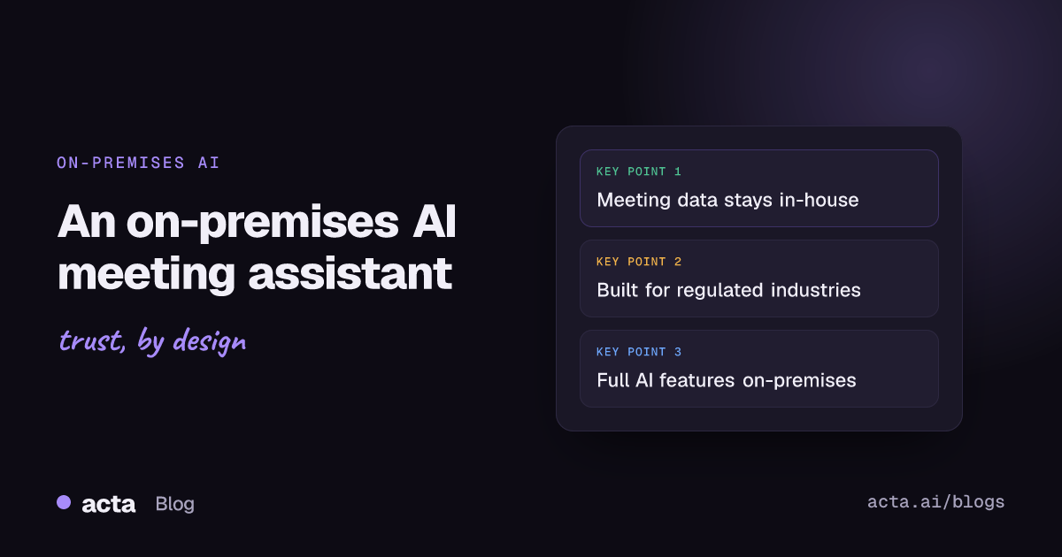 Cover illustration for an article on an on-premises AI meeting assistant for security-conscious enterprises