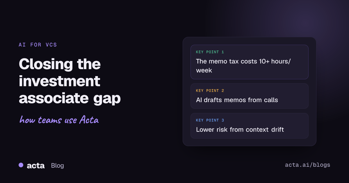 Cover illustration for an article on how AI reduces the time venture capital associates spend writing investment memos