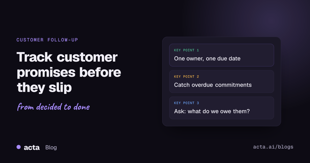 Cover for an article on tracking customer promises, with points on owners and due dates, overdue commitments and asking what you owe a customer